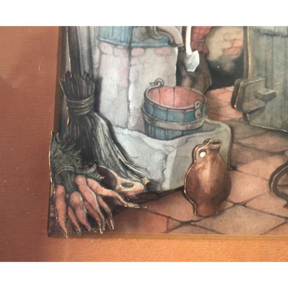 Vintage Anton Pieck Framed 3D Cut Paper Art 14x12 - Picture 8 of 12